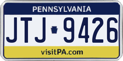 PA license plate JTJ9426