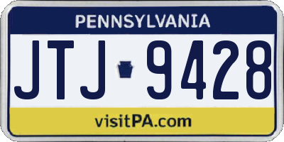 PA license plate JTJ9428