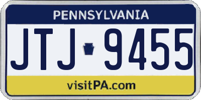 PA license plate JTJ9455