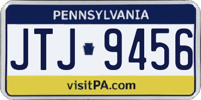 PA license plate JTJ9456