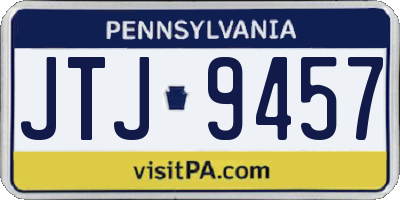 PA license plate JTJ9457