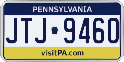 PA license plate JTJ9460