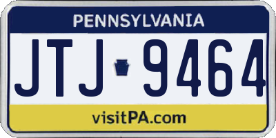 PA license plate JTJ9464