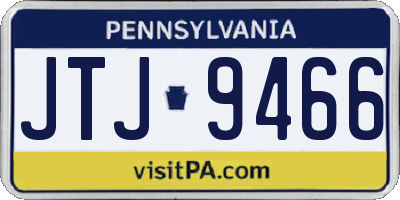 PA license plate JTJ9466