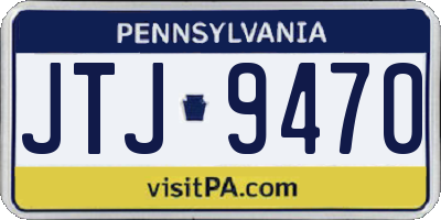 PA license plate JTJ9470