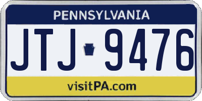 PA license plate JTJ9476