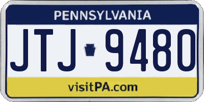 PA license plate JTJ9480
