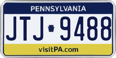 PA license plate JTJ9488