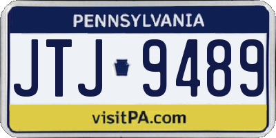 PA license plate JTJ9489
