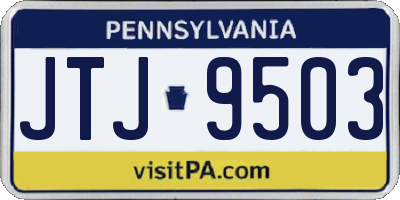 PA license plate JTJ9503