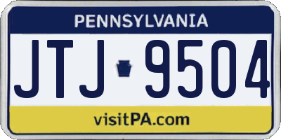 PA license plate JTJ9504