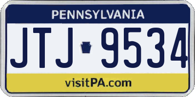 PA license plate JTJ9534