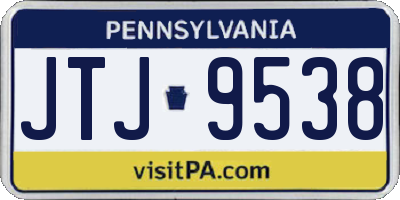 PA license plate JTJ9538