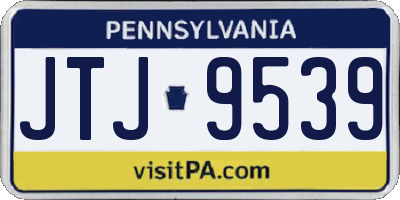 PA license plate JTJ9539