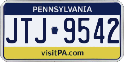 PA license plate JTJ9542