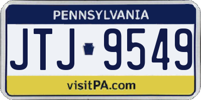 PA license plate JTJ9549