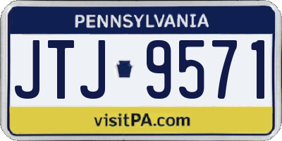 PA license plate JTJ9571