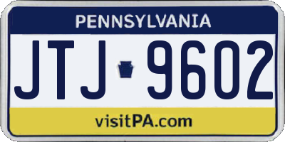 PA license plate JTJ9602