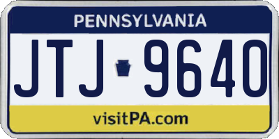 PA license plate JTJ9640
