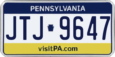 PA license plate JTJ9647