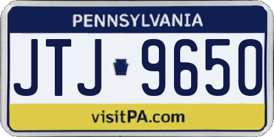 PA license plate JTJ9650