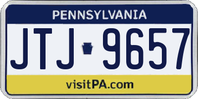 PA license plate JTJ9657