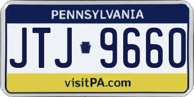 PA license plate JTJ9660