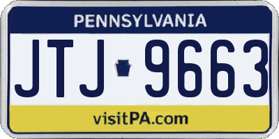 PA license plate JTJ9663