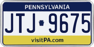 PA license plate JTJ9675