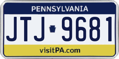 PA license plate JTJ9681