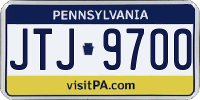 PA license plate JTJ9700