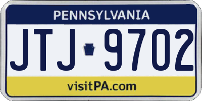 PA license plate JTJ9702