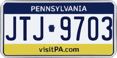 PA license plate JTJ9703