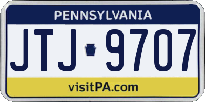 PA license plate JTJ9707