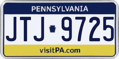 PA license plate JTJ9725