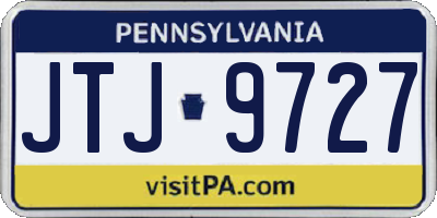 PA license plate JTJ9727