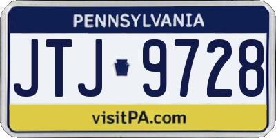PA license plate JTJ9728