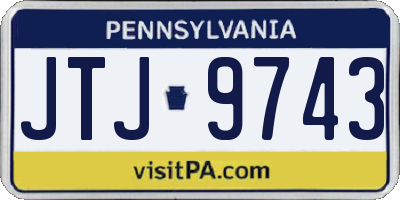 PA license plate JTJ9743