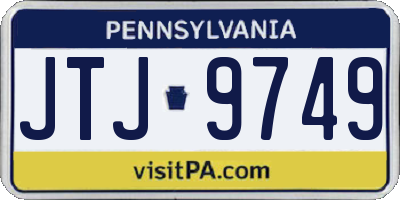 PA license plate JTJ9749