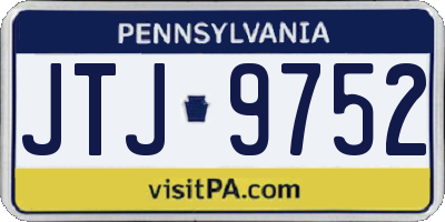 PA license plate JTJ9752