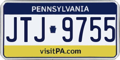 PA license plate JTJ9755