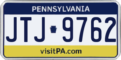 PA license plate JTJ9762