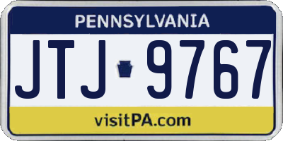 PA license plate JTJ9767
