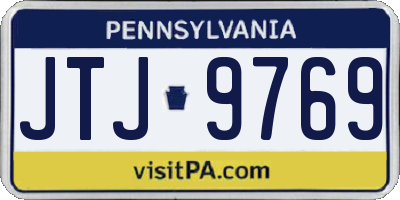 PA license plate JTJ9769