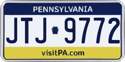 PA license plate JTJ9772