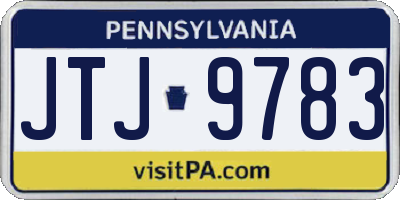PA license plate JTJ9783