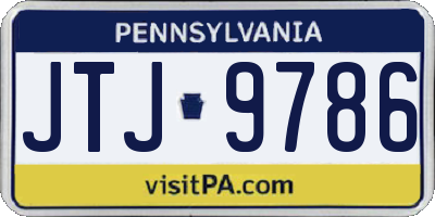 PA license plate JTJ9786