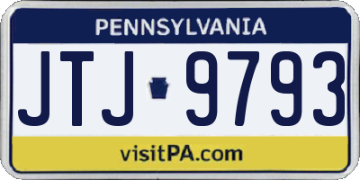 PA license plate JTJ9793