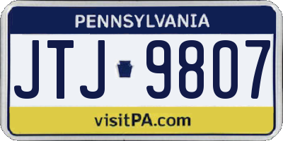 PA license plate JTJ9807