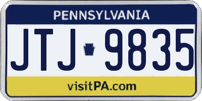 PA license plate JTJ9835